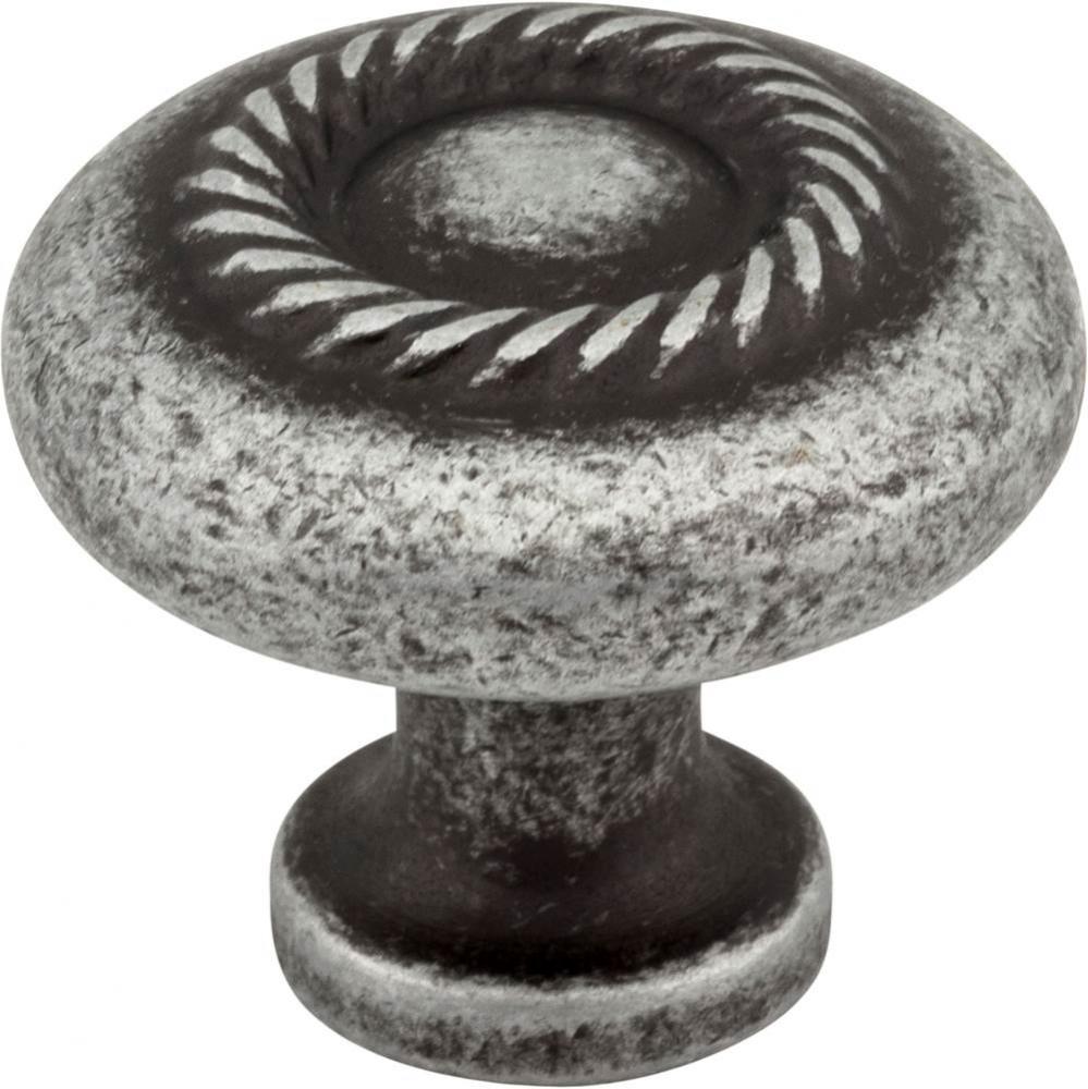 1-1/4'' Diameter Distressed Antique Silver Lenoir Cabinet Knob