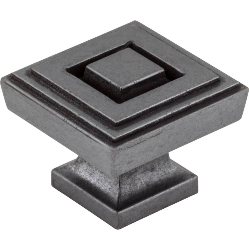 1-1/4'' Overall Length Gun Metal Square Delmar Cabinet Knob