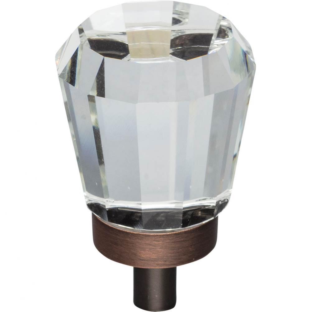 1'' Overall Length Brushed Oil Rubbed Bronze Faceted Glass Harlow Cabinet Knob