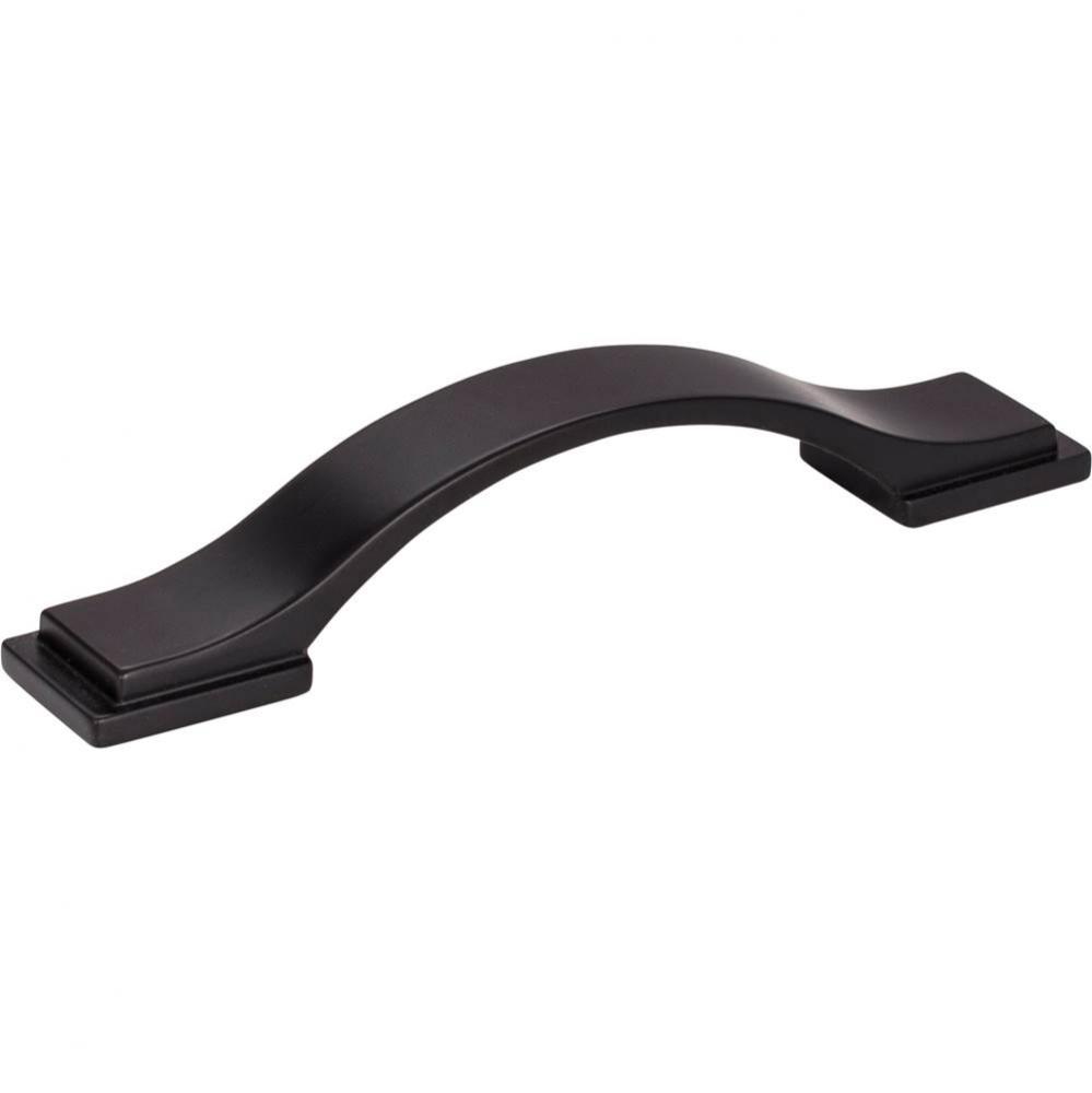 96 mm Center-to-Center Matte Black Strap Mirada Cabinet Pull