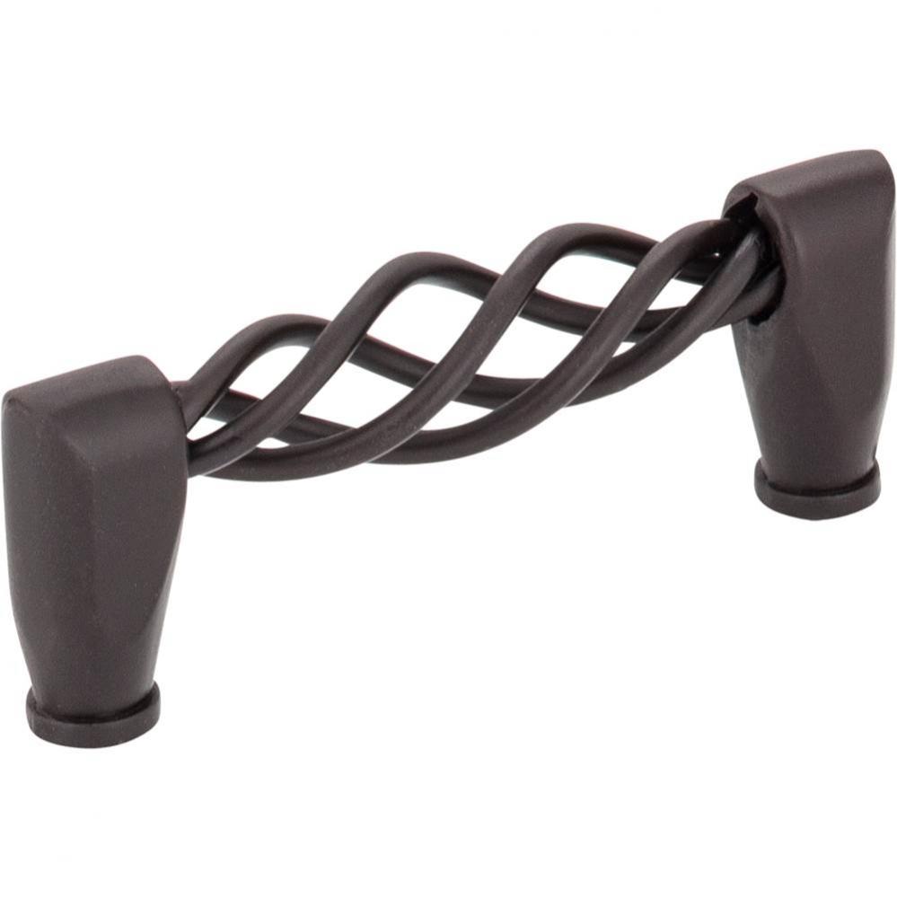 3'' Center-to-Center Gun Metal Twisted Zurich Cabinet Pull