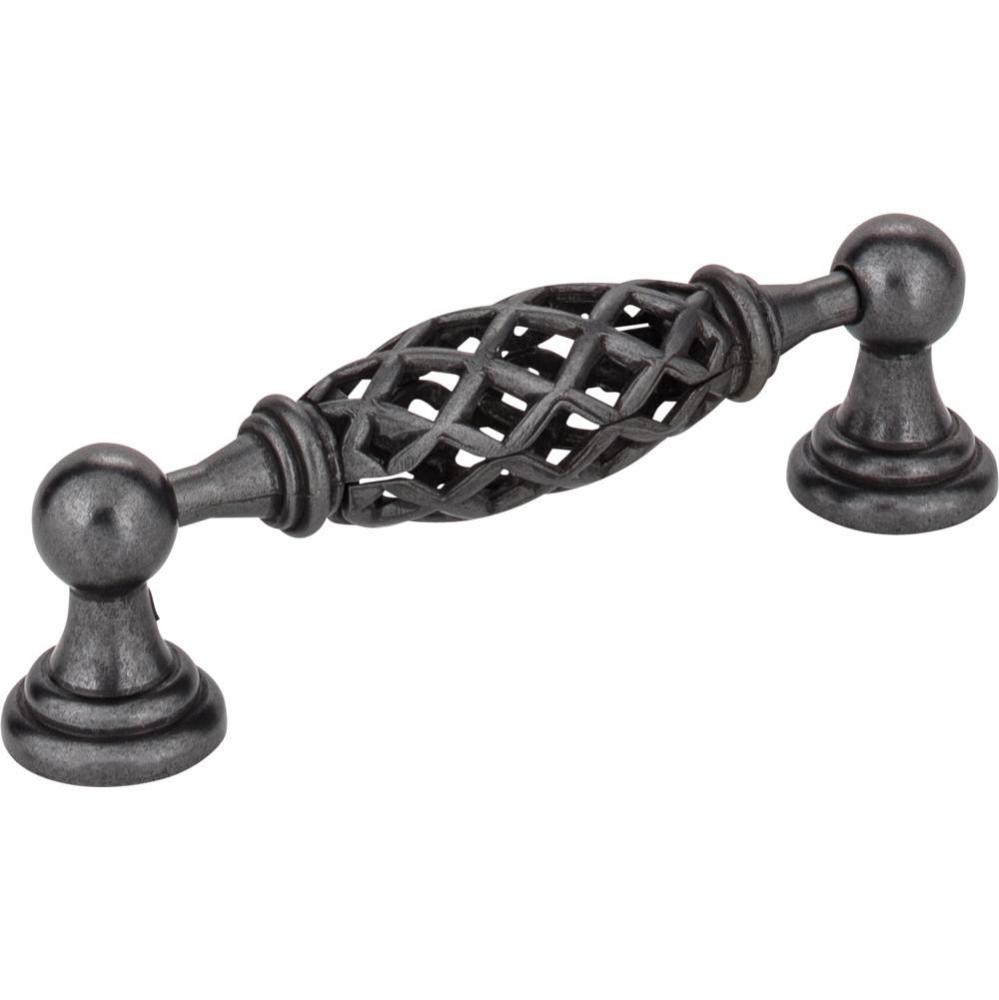 96 mm Center-to-Center Gun Metal Birdcage Tuscany Cabinet Pull