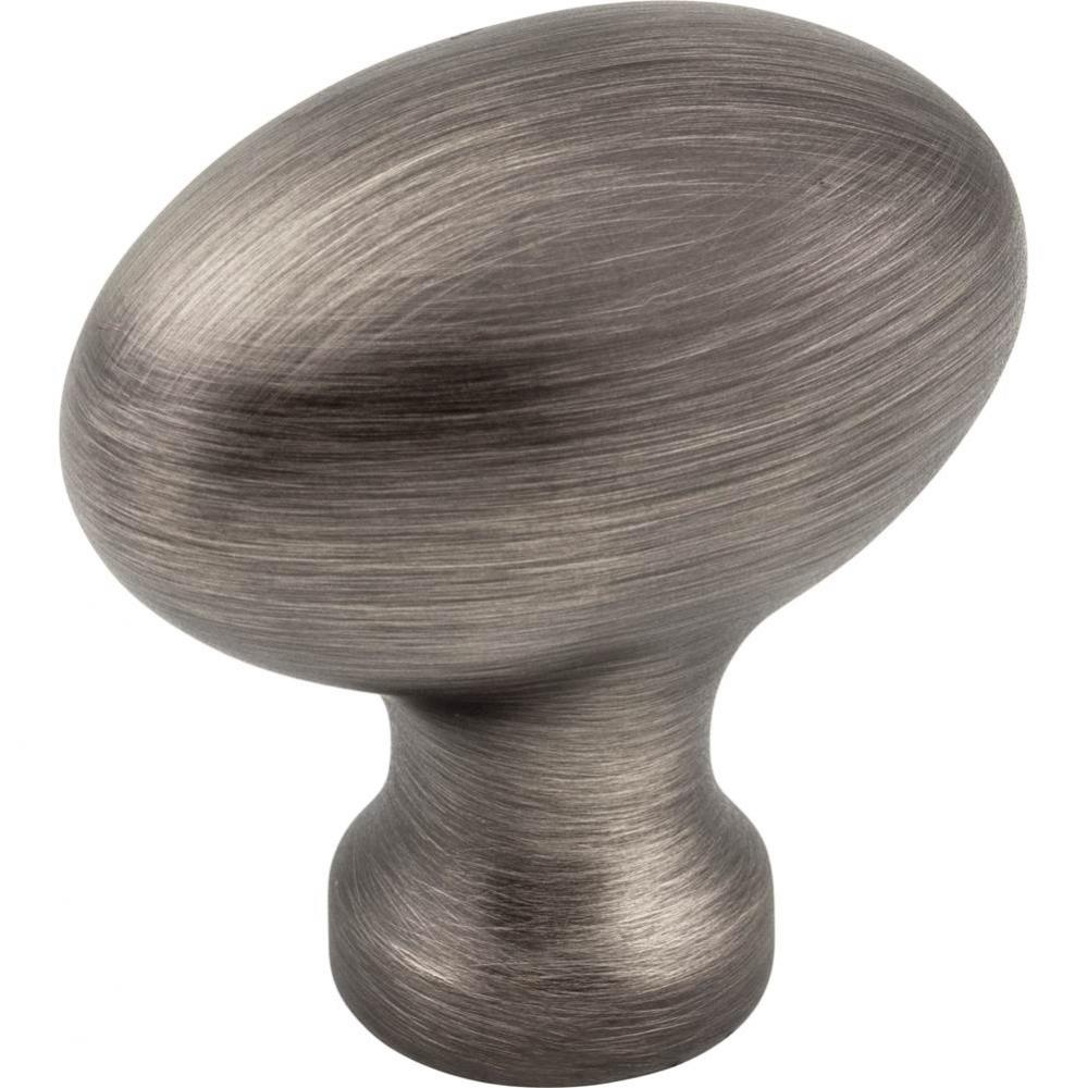 1-9/16'' Overall Length Brushed Pewter Football Lyon Cabinet Knob