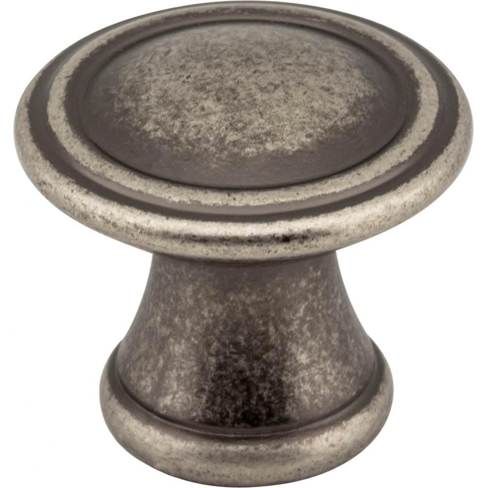 1-3/16'' Diameter Distressed Pewter Cordova Cabinet Knob