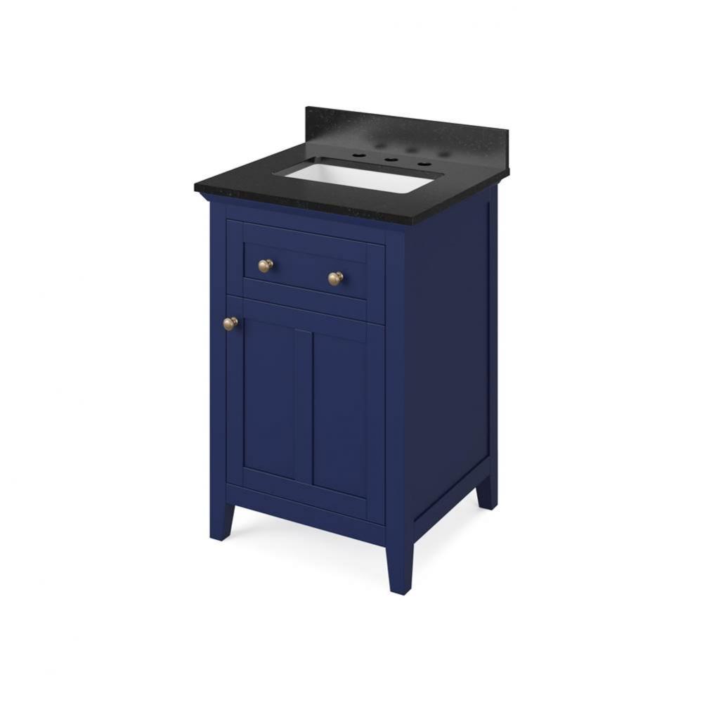 24'' Hale Blue Chatham Vanity, Black Granite Vanity Top, undermount rectangle bowl