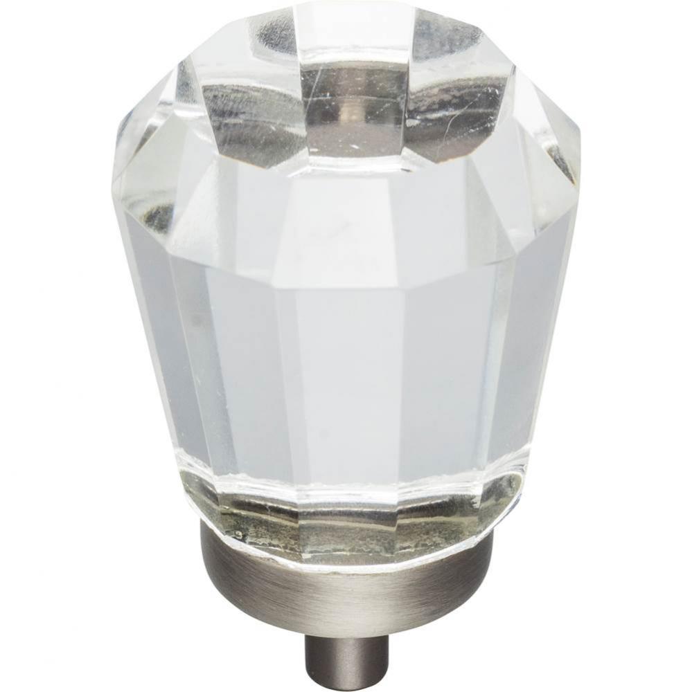 1-1/4'' Overall Length Brushed Pewter Faceted Glass Harlow Cabinet Knob