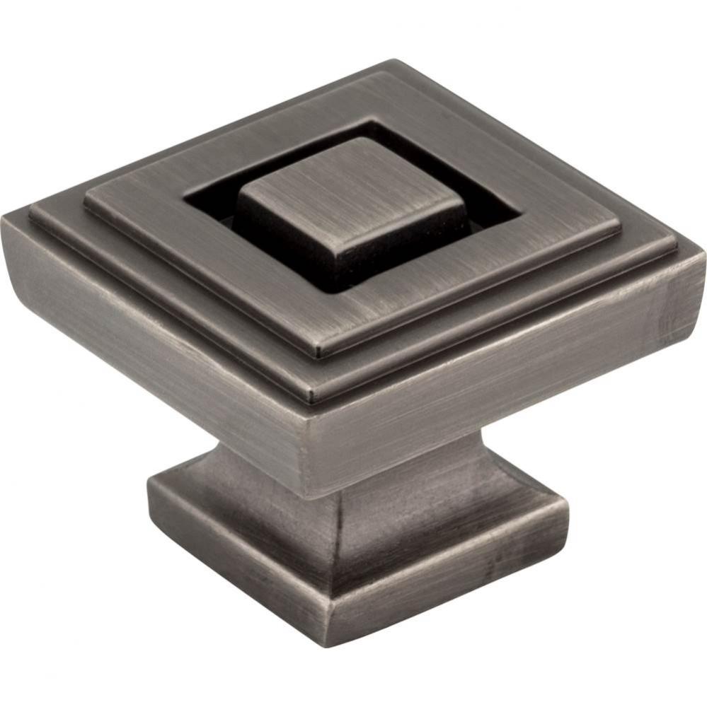 1-1/4'' Overall Length Brushed Pewter Square Delmar Cabinet Knob