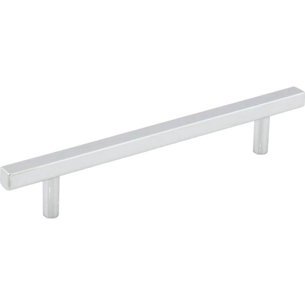 128 mm Center-to-Center Polished Chrome Square Dominique Cabinet Bar Pull