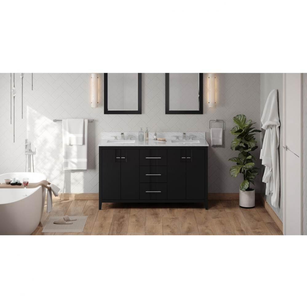 60'' Black Katara Vanity, double bowl