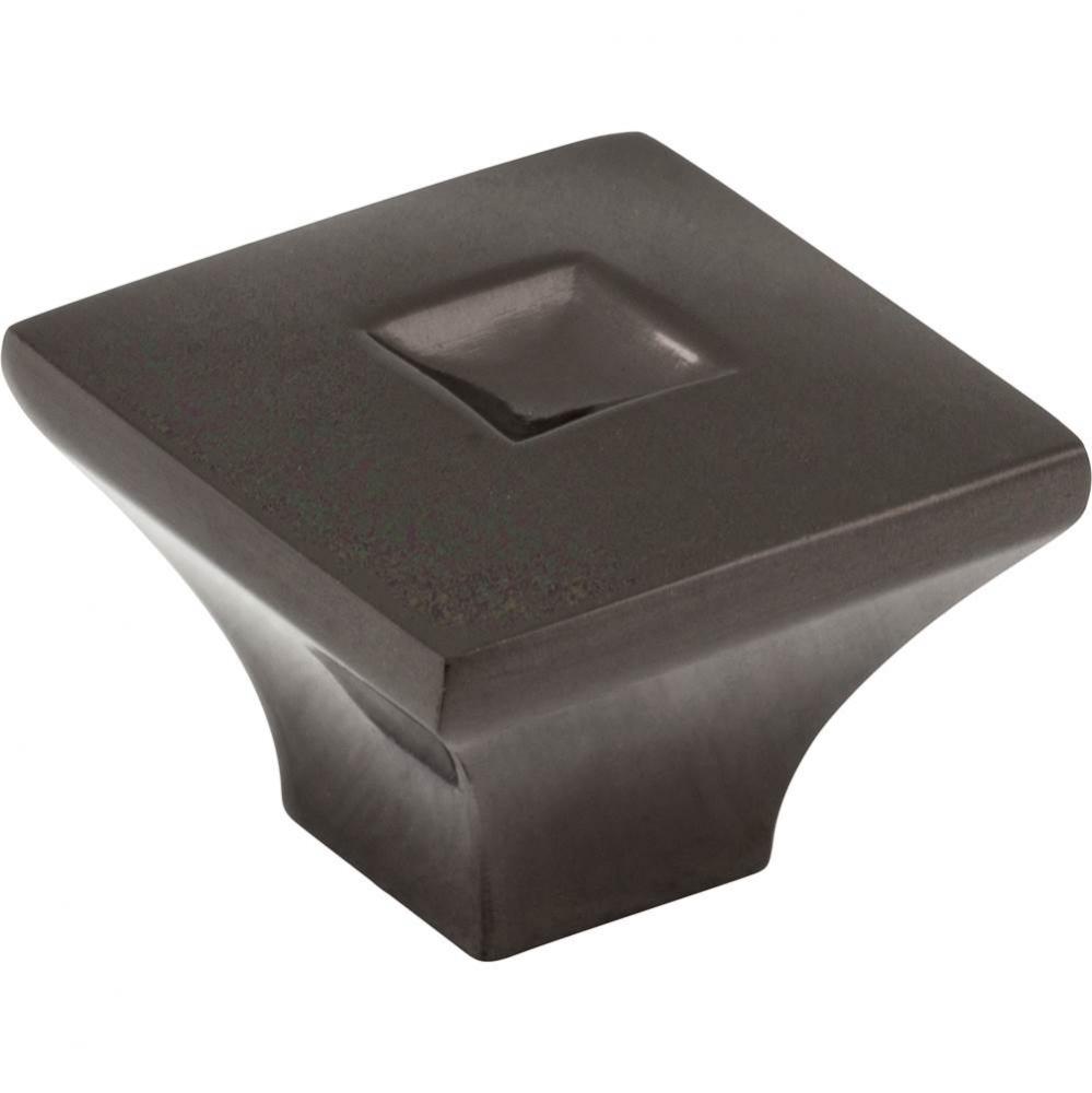 1-3/16'' Overall Length Satin Black Nickel Square Modena Cabinet Knob