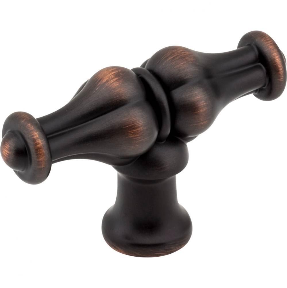 2-1/4'' Brushed Oil Rubbed Bronze Bella Cabinet ''T'' Knob