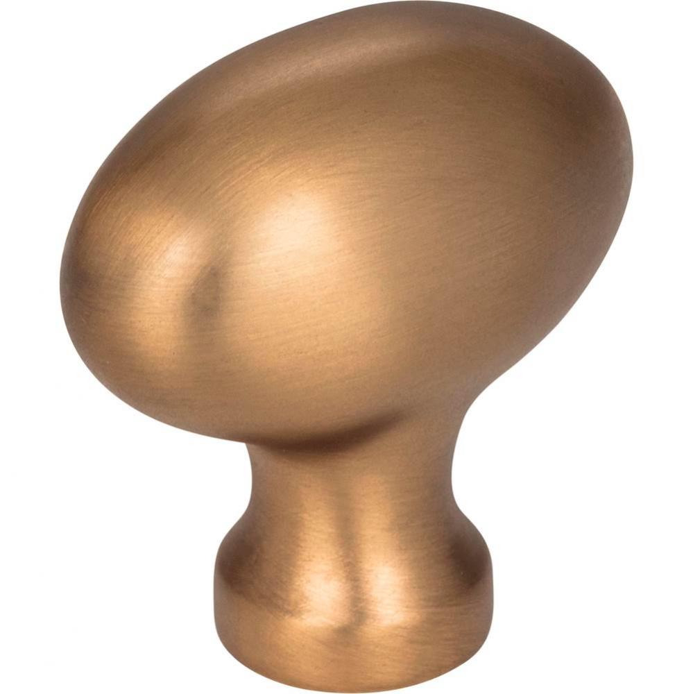 1-9/16'' Overall Length Satin Bronze Football Lyon Cabinet Knob