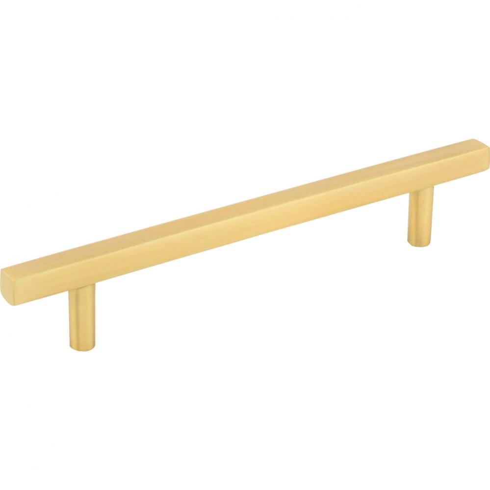 128 mm Center-to-Center Brushed Gold Square Dominique Cabinet Bar Pull