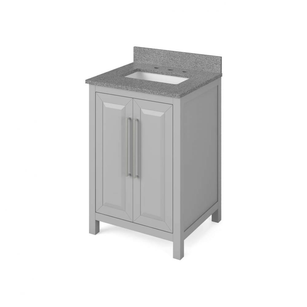 24'' Grey Cade Vanity, Steel Grey Cultured Marble Vanity Top, undermount rectangle bowl