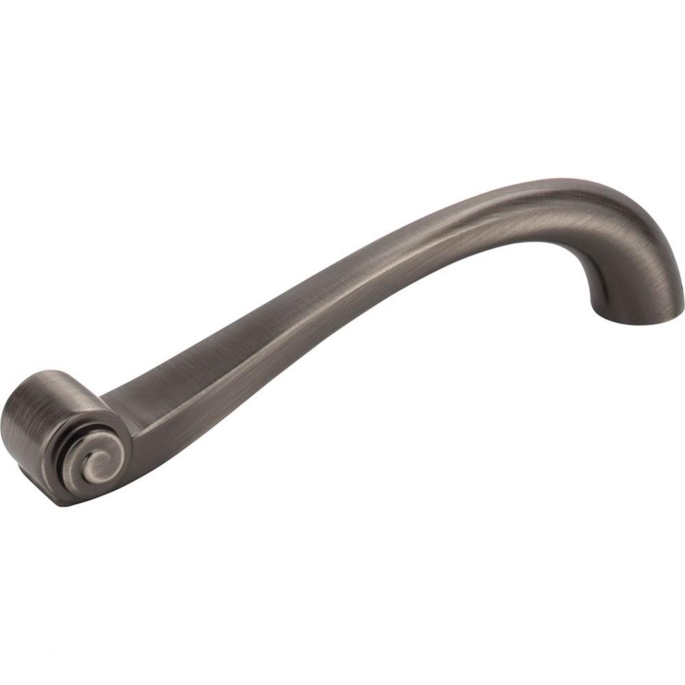 128 mm Center-to-Center Brushed Pewter Duval Vertical Cabinet Pull