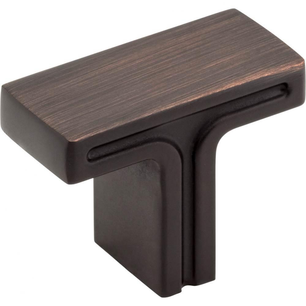 1-3/8'' Overall Length Brushed Oil Rubbed Bronze Rectangle Anwick Cabinet Knob