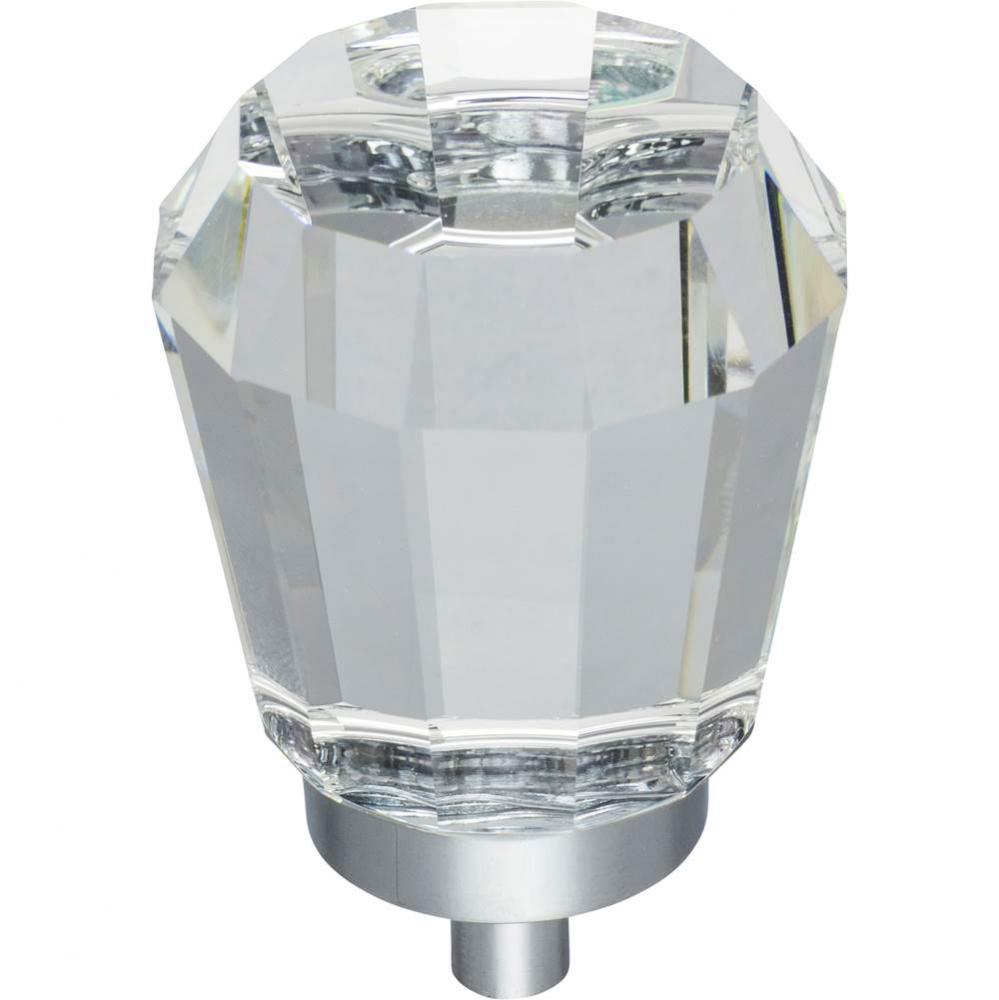 1-1/4'' Overall Length Polished Chrome Faceted Glass Harlow Cabinet Knob