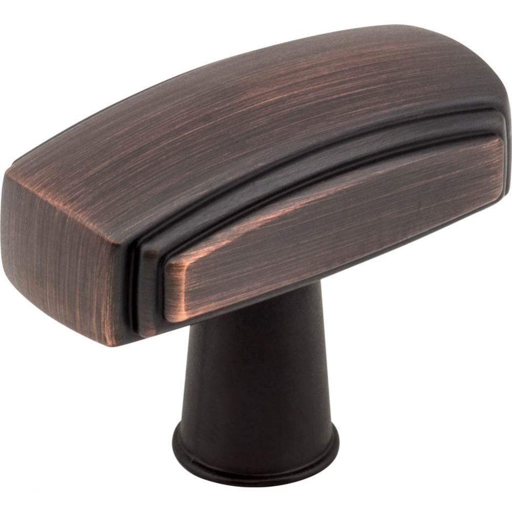 1-9/16'' Overall Length Brushed Oil Rubbed Bronze Rectangle Delgado Cabinet Knob