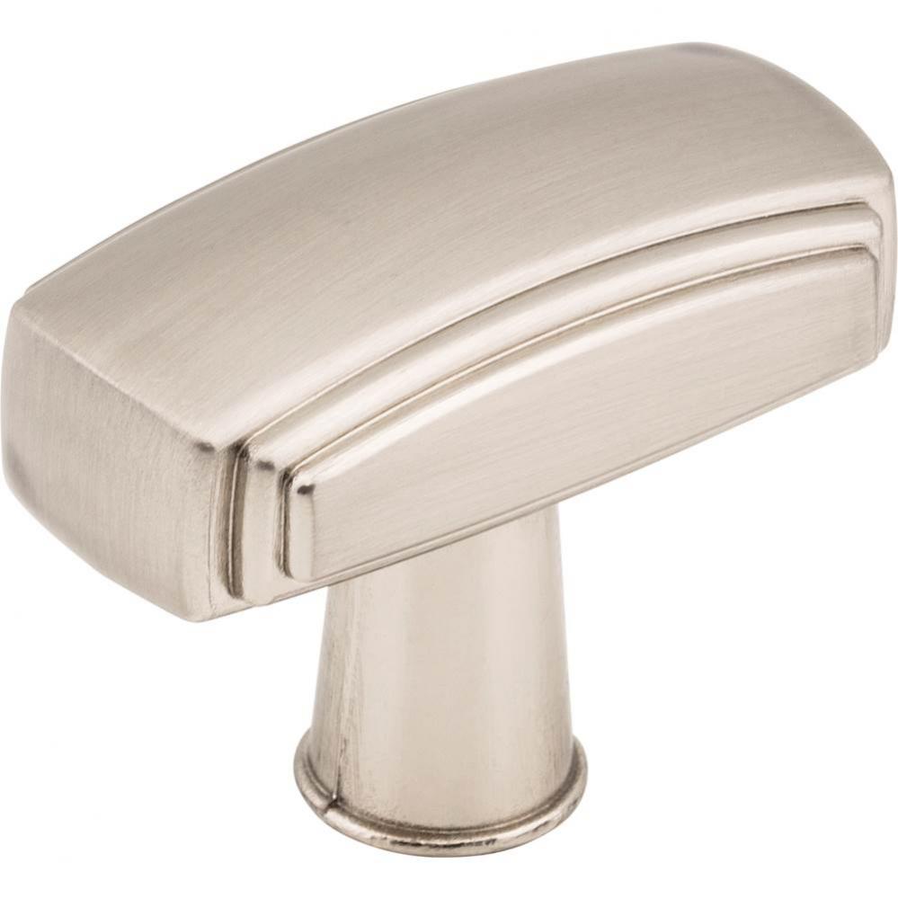 1-9/16'' Overall Length Satin Nickel Rectangle Delgado Cabinet Knob