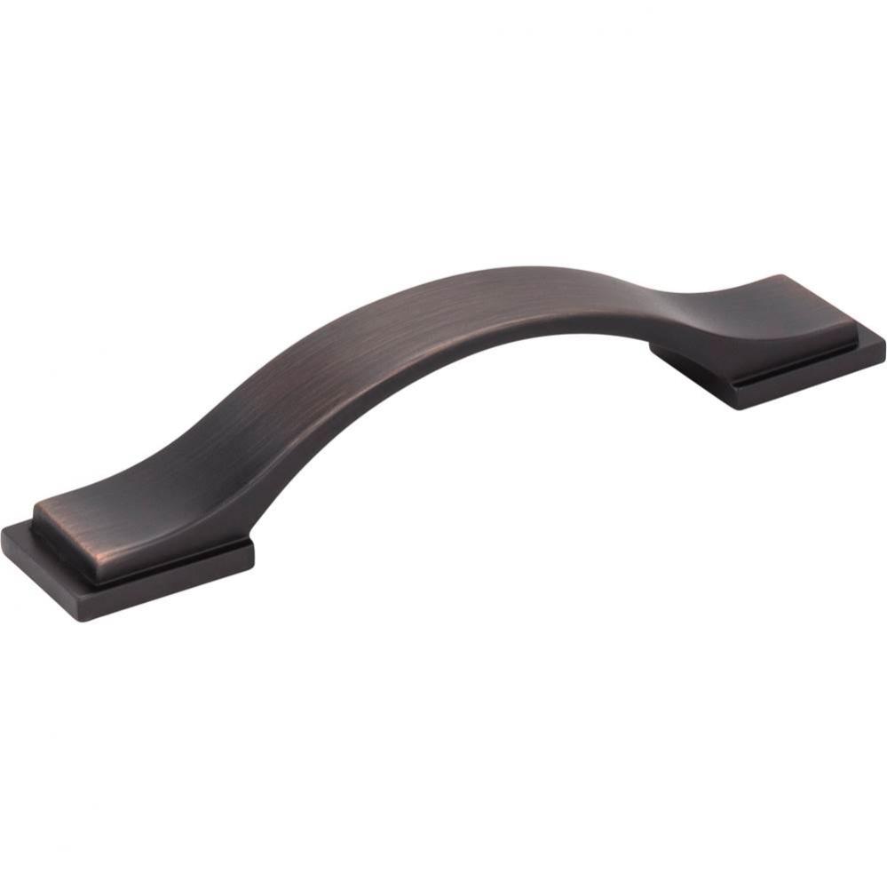 96 mm Center-to-Center Brushed Oil Rubbed Bronze Strap Mirada Cabinet Pull