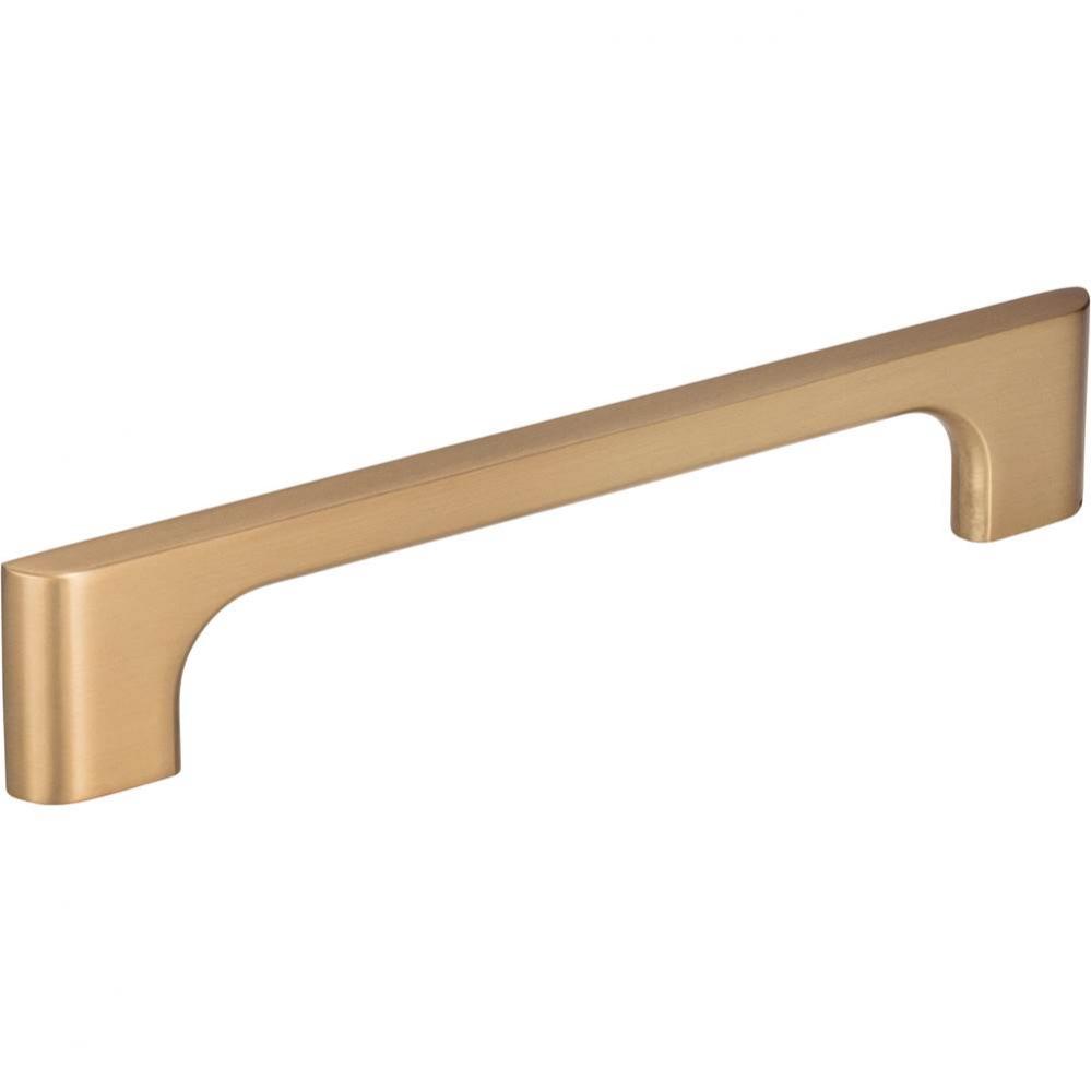 128 mm Center-to-Center Satin Bronze Asymmetrical Leyton Cabinet Pull