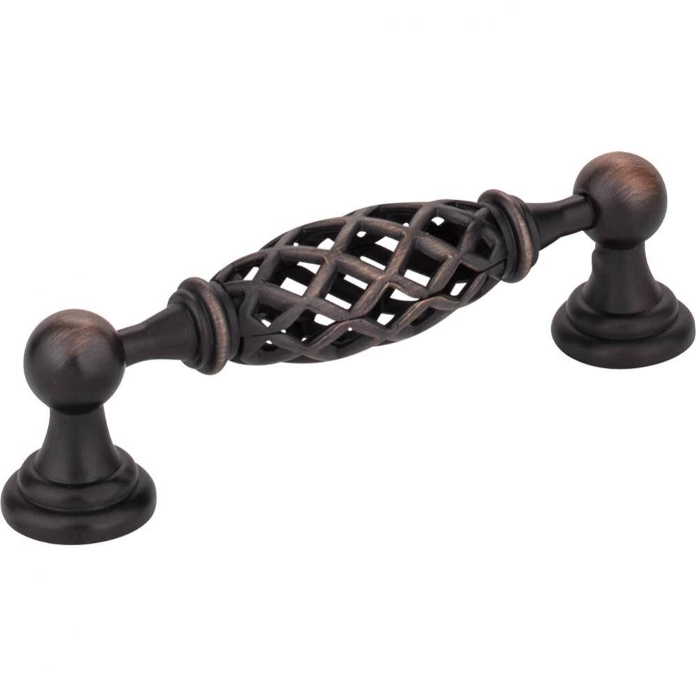 96 mm Center-to-Center Brushed Oil Rubbed Bronze Birdcage Tuscany Cabinet Pull