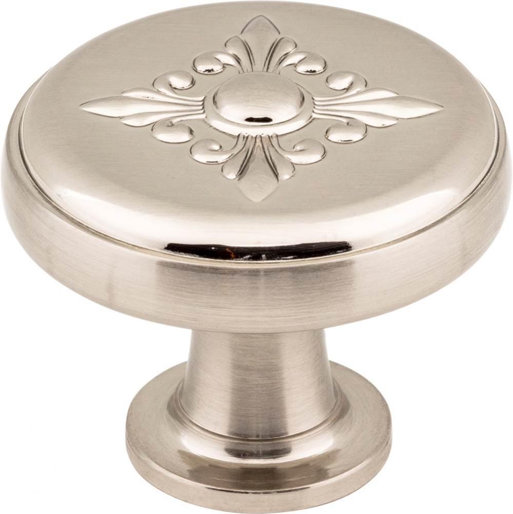 1-3/8'' Diameter Satin Nickel Baroque Lafayette Cabinet Knob