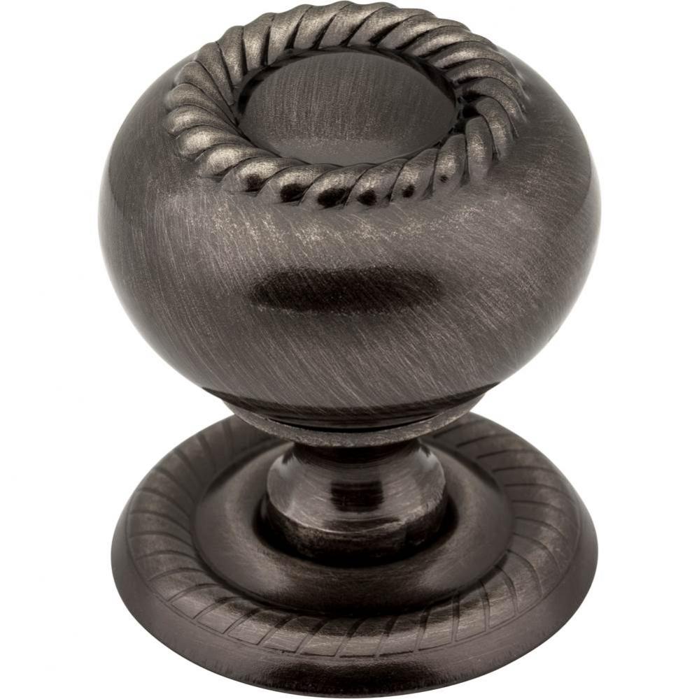 1-1/4'' Diameter Brushed Black Nickel Rope Rhodes Cabinet Knob