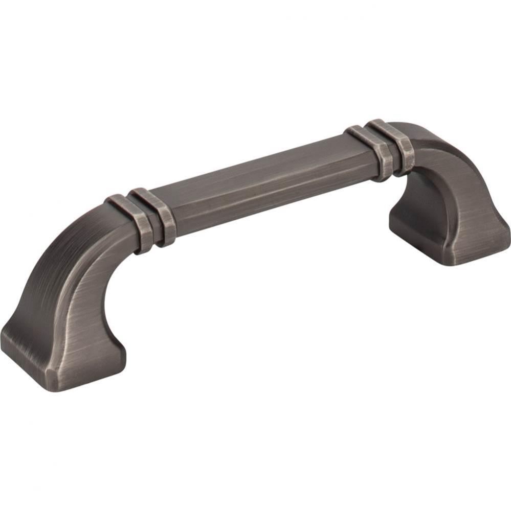 96 mm Center-to-Center Brushed Pewter Ella Cabinet Pull