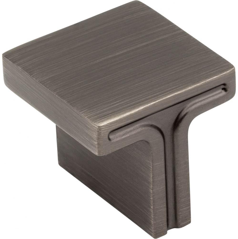 1-1/8'' Overall Length Brushed Pewter Square Anwick Cabinet Knob