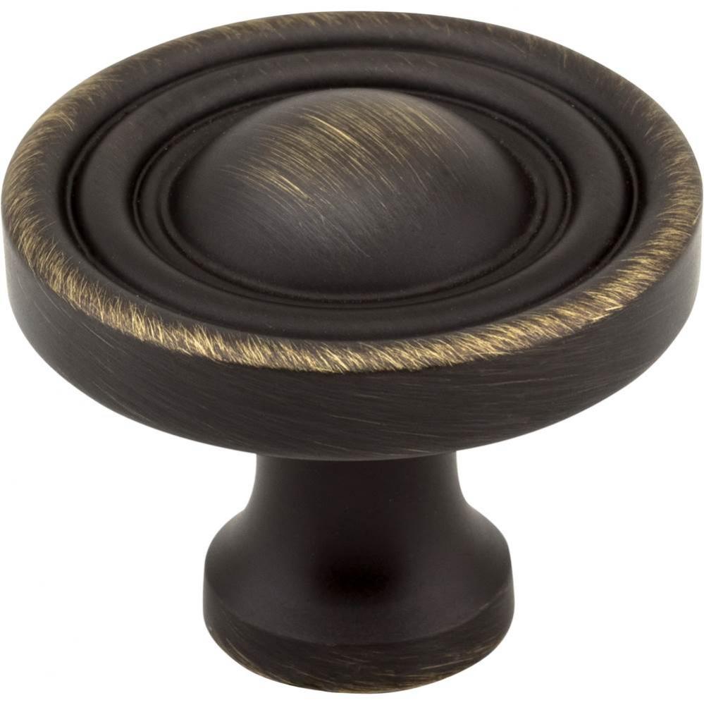 1-3/8'' Diameter Antique Brushed Satin Brass Round Bella Cabinet Knob