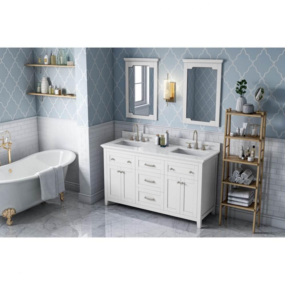 60'' White Chatham Vanity, double bowl