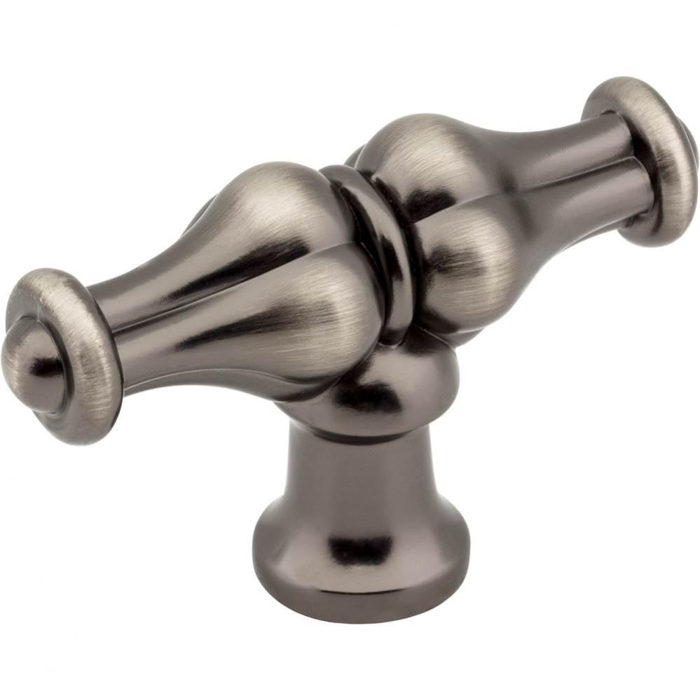 2-1/4'' Brushed Pewter Bella Cabinet ''T'' Knob