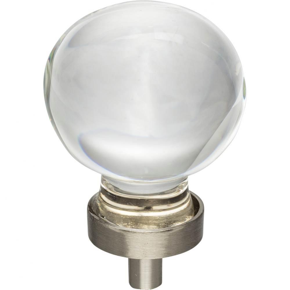 1-3/8'' Diameter Satin Nickel Sphere Glass Harlow Cabinet Knob