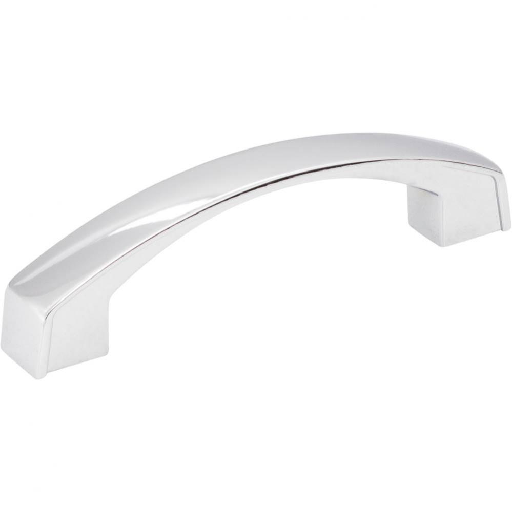 96 mm Center-to-Center Polished Chrome Merrick Cabinet Pull