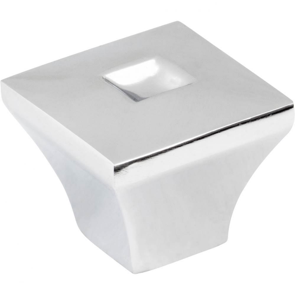 1'' Overall Length Polished Chrome Square Modena Cabinet Knob