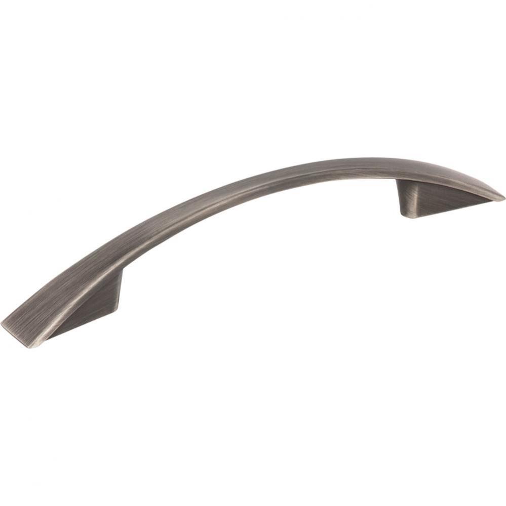 96 mm Center-to-Center Brushed Pewter Flared Regan Cabinet Pull