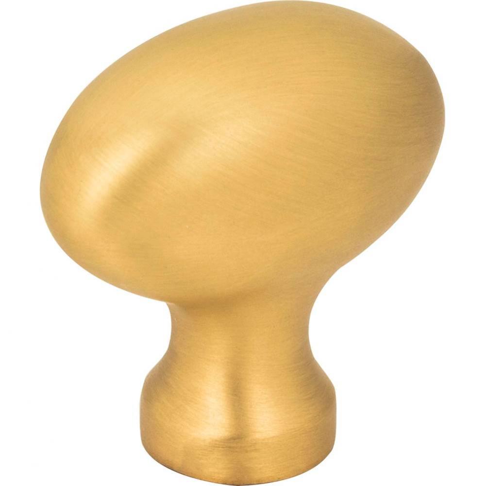 1-9/16'' Overall Length Brushed Gold Football Lyon Cabinet Knob