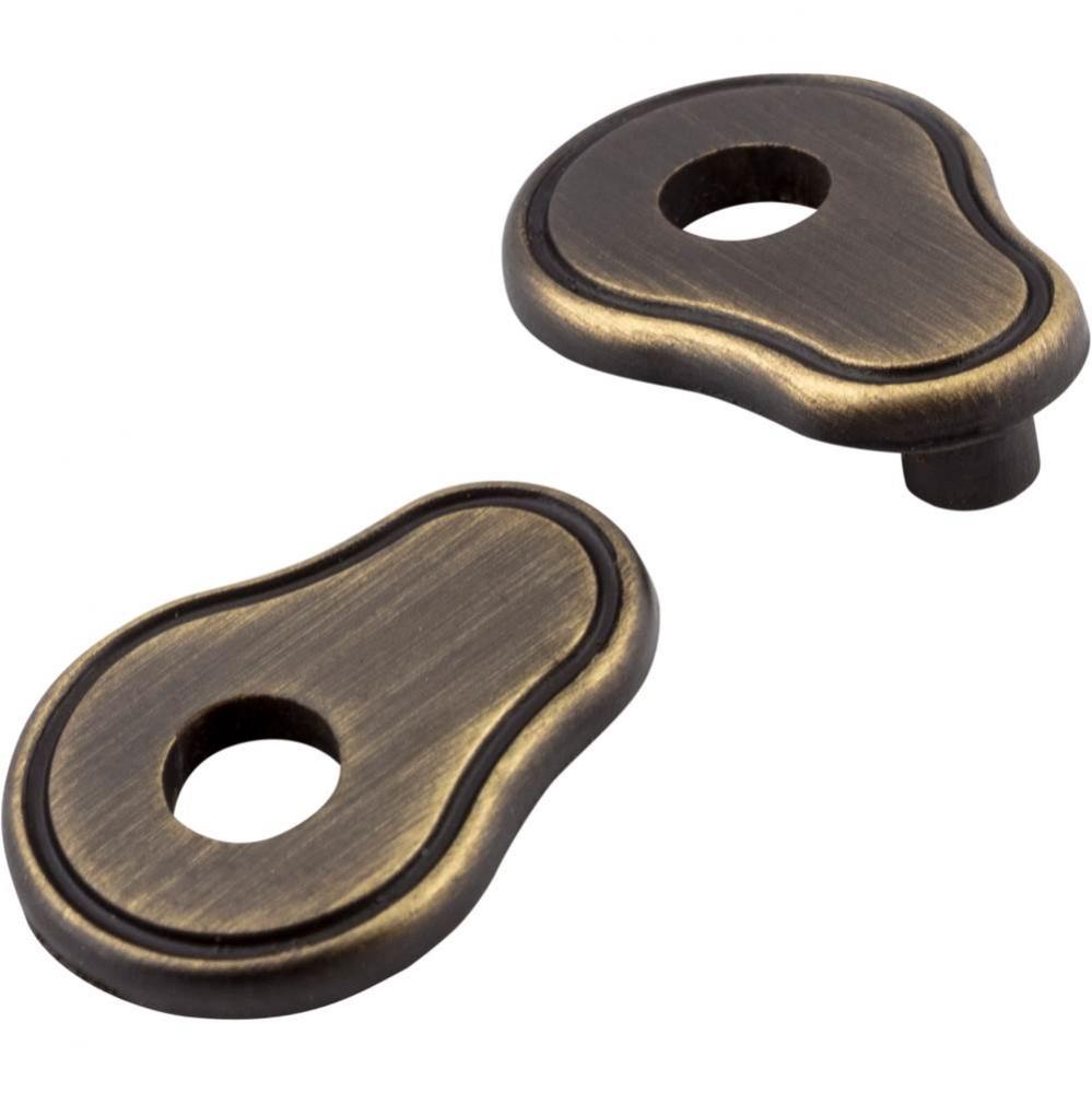 Antique Brushed Satin Brass Pull Escutcheons