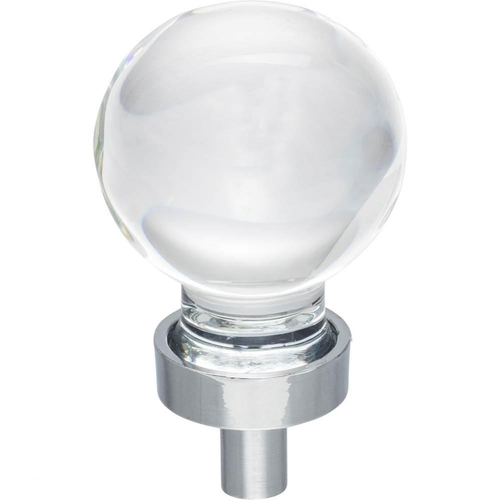 1-1/16'' Diameter Polished Chrome Sphere Glass Harlow Cabinet Knob