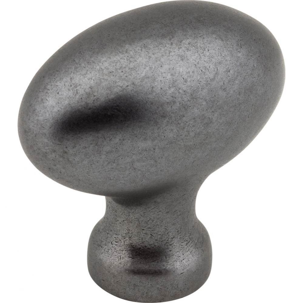 1-9/16'' Overall Length Gun Metal Football Lyon Cabinet Knob