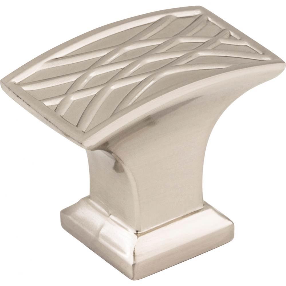 1-1/2'' Overall Length Satin Nickel Rectangle Geometric Pattern Aberdeen Cabinet Knob