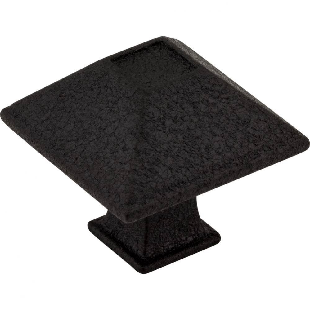 1-1/4'' Overall Length Matte Black Square Tahoe Cabinet Knob