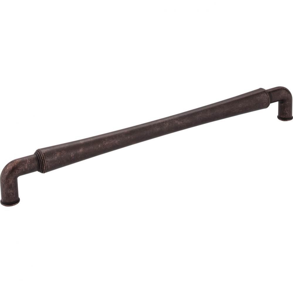 12'' Center-to-Center Distressed Oil Rubbed Bronze Barrel Bremen 2 Appliance Handle