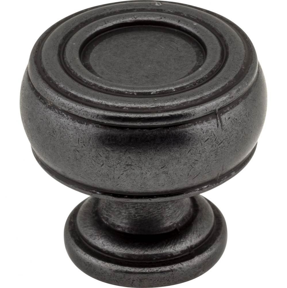 1-3/16'' Diameter Gun Metal Barrel Bremen 2 Cabinet Knob