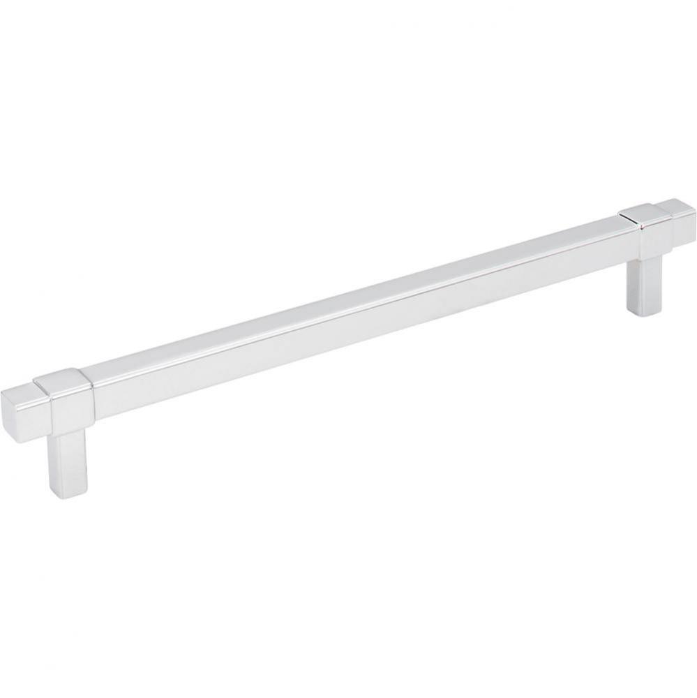 192 mm Center-to-Center Polished Chrome Square Zane Cabinet Pull