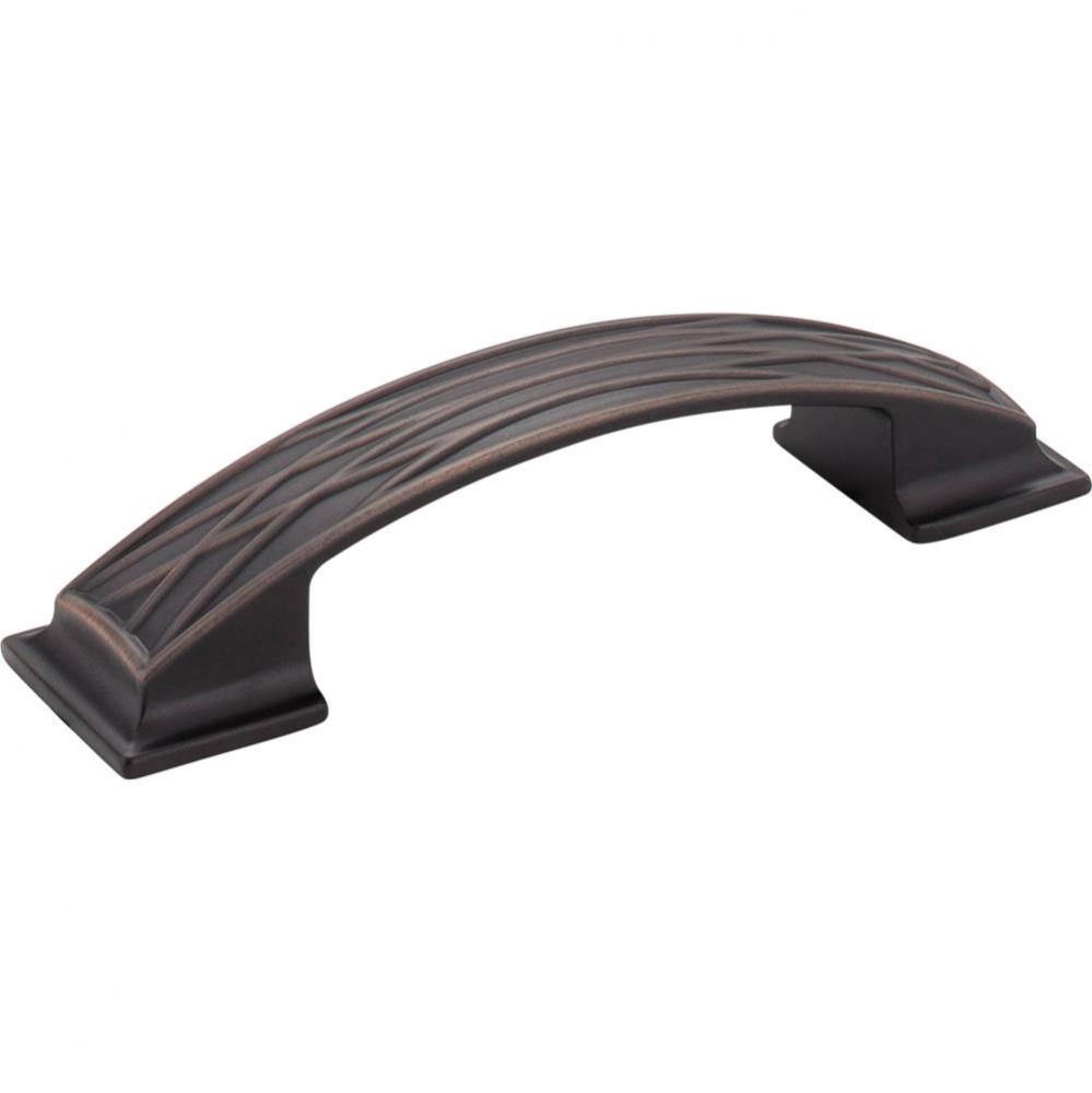 96 mm Center-to-Center Brushed Oil Rubbed Bronze Square Geometric Pattern Aberdeen Cabinet Pull
