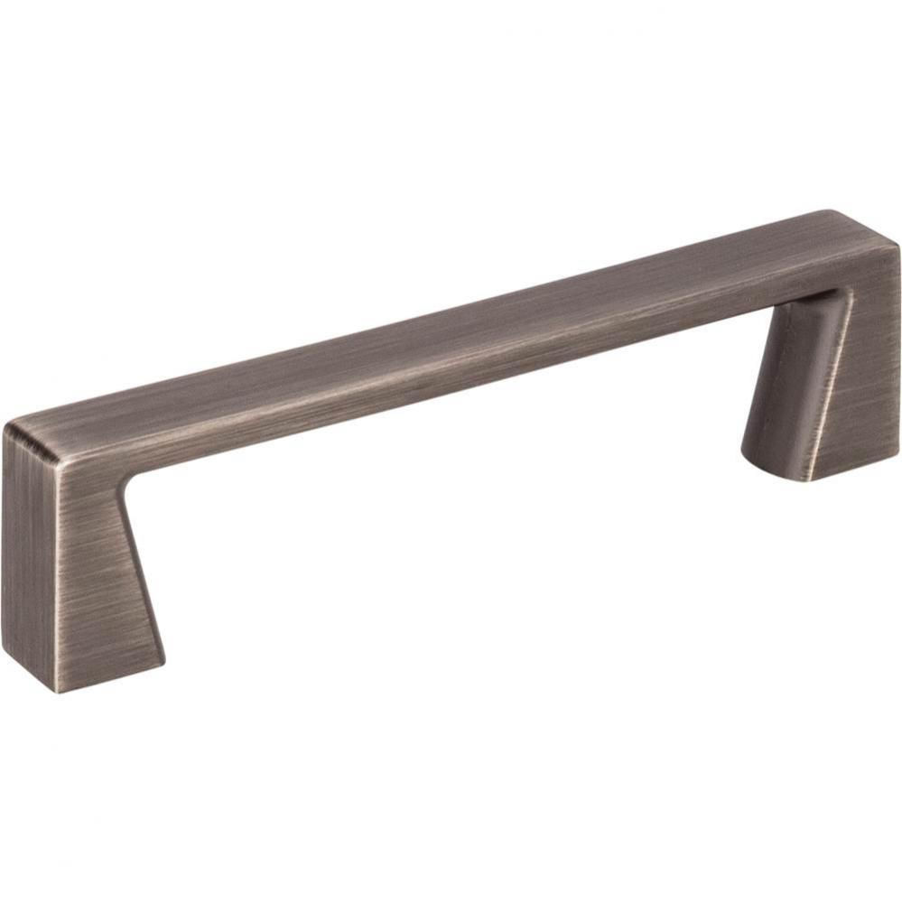 96 mm Center-to-Center Brushed Pewter Square Boswell Cabinet Pull