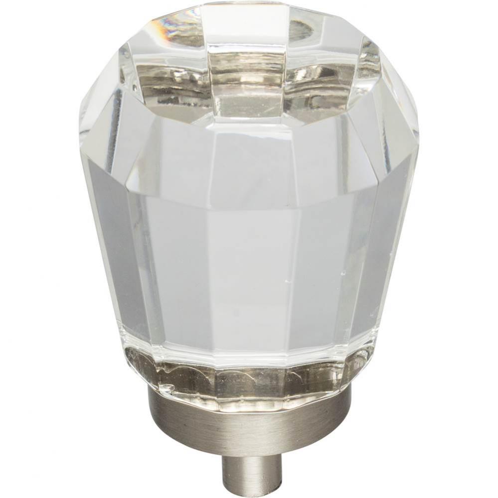 1-1/4'' Overall Length Satin Nickel Faceted Glass Harlow Cabinet Knob