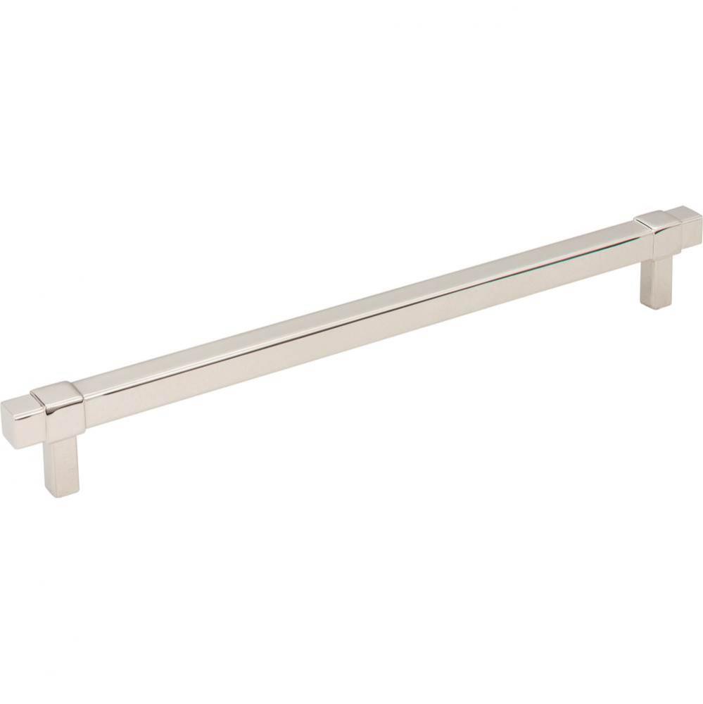 224 mm Center-to-Center Polished Nickel Square Zane Cabinet Pull